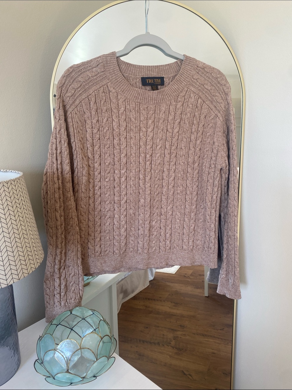 Truth Knit Cable Crewneck Sweater - Brown